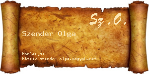 Szender Olga névjegykártya